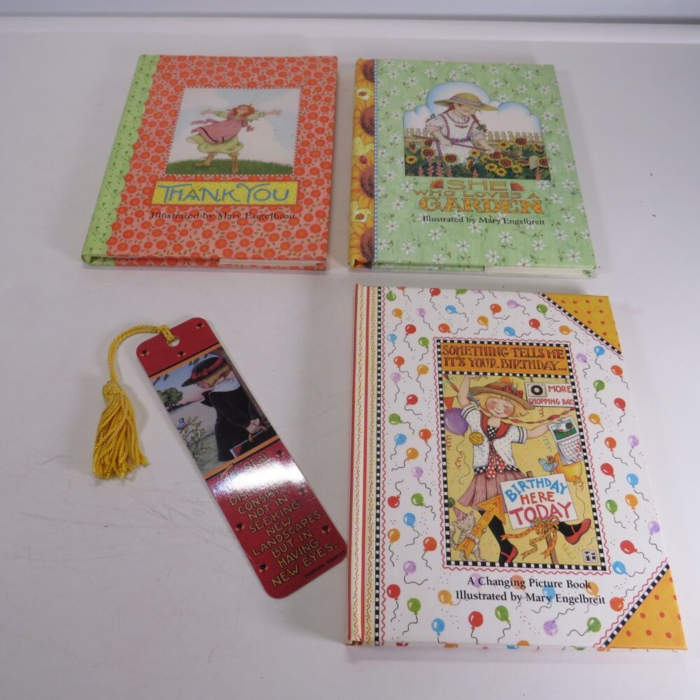 Mary Engelbreit (3) Hardback books & (1) bookmark Not Personalized (one is rare)
